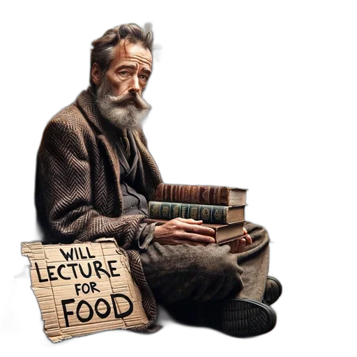 food, older, man, beard, sits, city, street, against transparent PNG cut-out