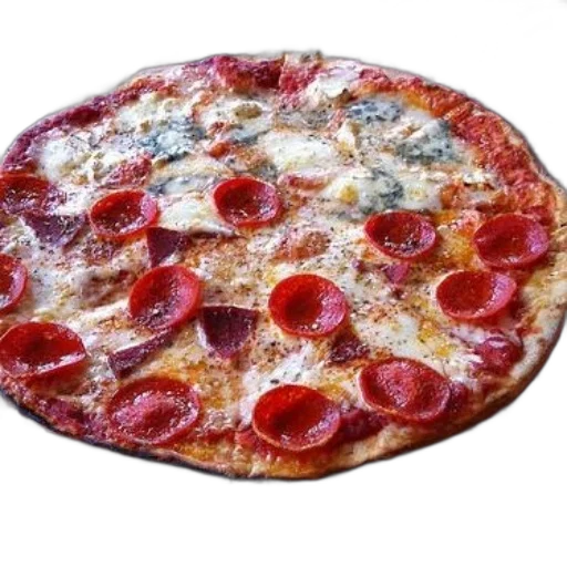 food, weapon, face, crown, 3d render, photorealistic, red, pepperoni transparent PNG cut-out