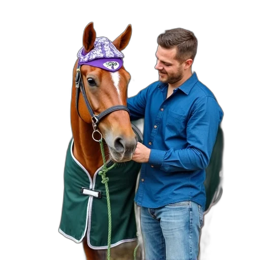 jacket, staff, animal, hat, photorealistic, man, blue, shirt transparent PNG cut-out