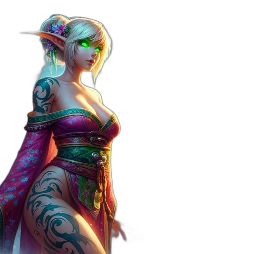 dress, fantasy art, concept art, cyberpunk, pixel art, colorful, pastel, female transparent PNG cut-out