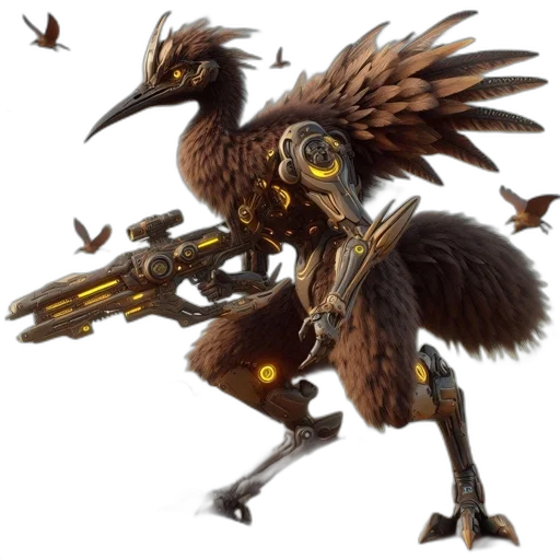 staff, animal, creature, weapon, concept art, fantasy art, 3d render, dark transparent PNG cut-out