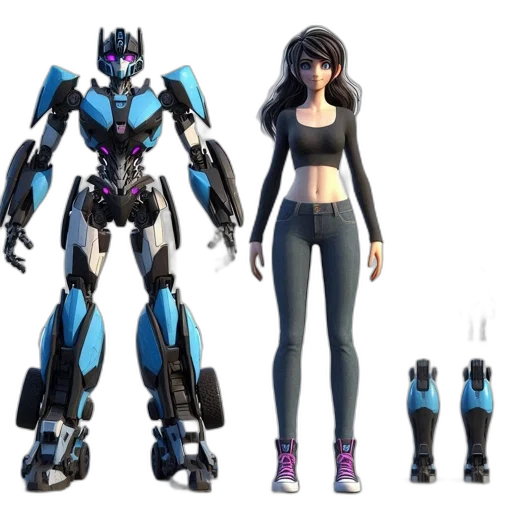 robot, concept art, 3d render, cyberpunk, anime, blue, pastel, image transparent PNG cut-out
