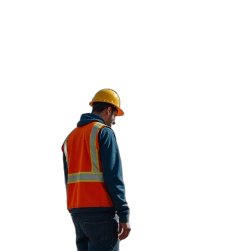 staff, jacket, robot, hat, 3d render, photorealistic, concept art, fog transparent PNG cut-out
