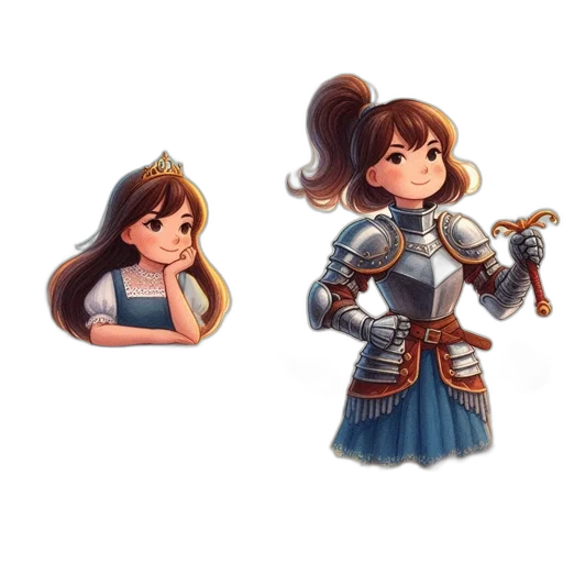 concept art, fantasy art, pixel art, 3d render, monochrome, girl, wearing, white transparent PNG cut-out