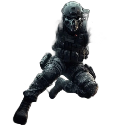 weapon, concept art, 3d render, pixel art, armored, soldier, leaps, forward transparent PNG cut-out