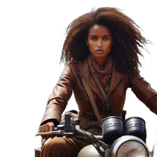 hair, jacket, photorealistic, concept art, earth tones, woman, dressed, scarf transparent PNG cut-out