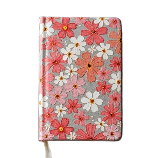 flower, handmade, book, covered transparent PNG cut-out