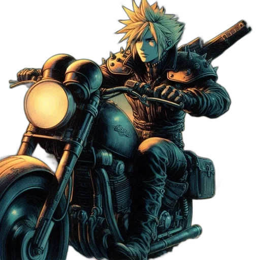 weapon, comic book art, concept art, cyberpunk, fantasy art, green, nighttime, cityscape transparent PNG cut-out