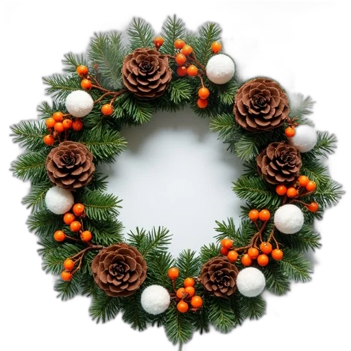 jewelry, pine, cone, wreath transparent PNG cut-out