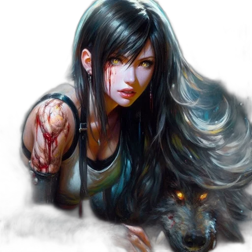 fantasy art, photorealistic, concept art, cyberpunk, dark, blue, monochrome, red transparent PNG cut-out