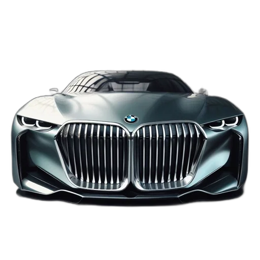 car, 3d render, concept art, photorealistic, futuristic, bmw, vertical, grille transparent PNG cut-out