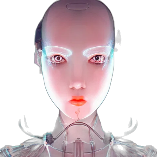 robot, face, mask, cyberpunk transparent PNG cut-out