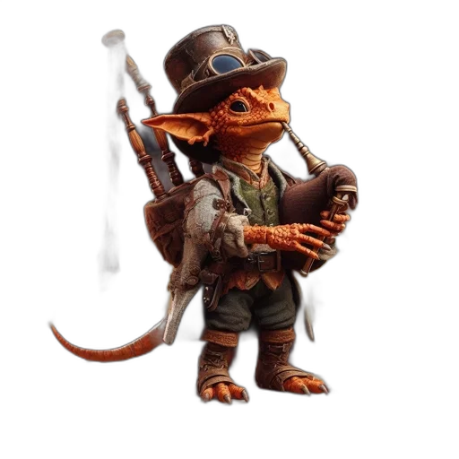 dragon, staff, hat, creature, concept art, fantasy art, 3d render, photorealistic transparent PNG cut-out