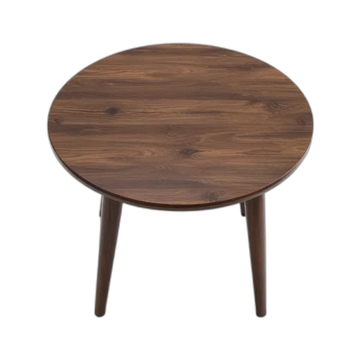 furniture, food, 3d render, earth tones, round, wooden, table, dark transparent PNG cut-out