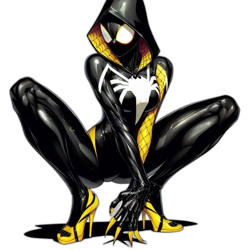 mask, animal, comic book art, concept art, cartoon, 3d render, spider-themed, superhero transparent PNG cut-out