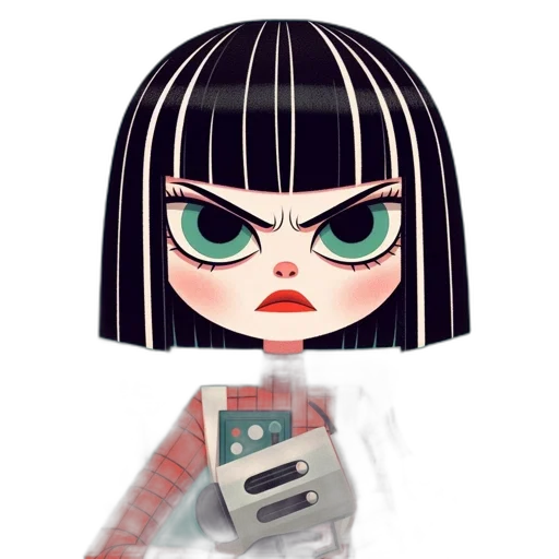 robot, weapon, concept art, cyberpunk, cartoon, pixel art, monochrome, pastel transparent PNG cut-out
