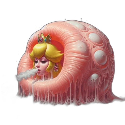 hair, creature, crown, hat, concept art, fantasy art, 3d render, comic book art transparent PNG cut-out