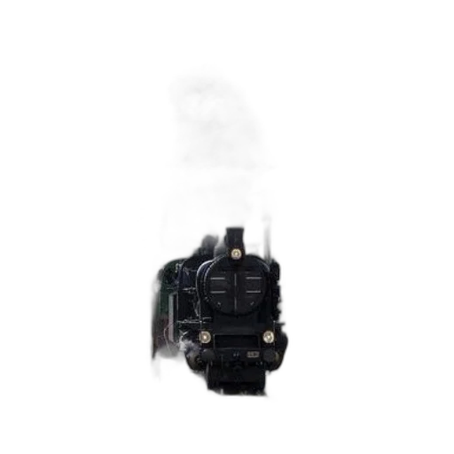 robot, weapon, mask, staff, 3d render, photorealistic, concept art, fog transparent PNG cut-out