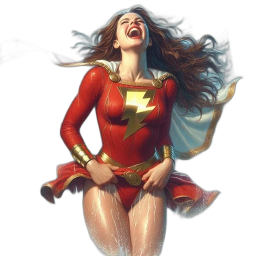comic book art, concept art, fantasy art, photorealistic, female, superhero, red, outfit transparent PNG cut-out
