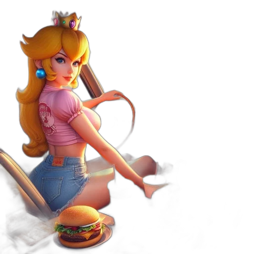 food, 3d render, concept art, fantasy art, pixel art, animated, character, blonde transparent PNG cut-out
