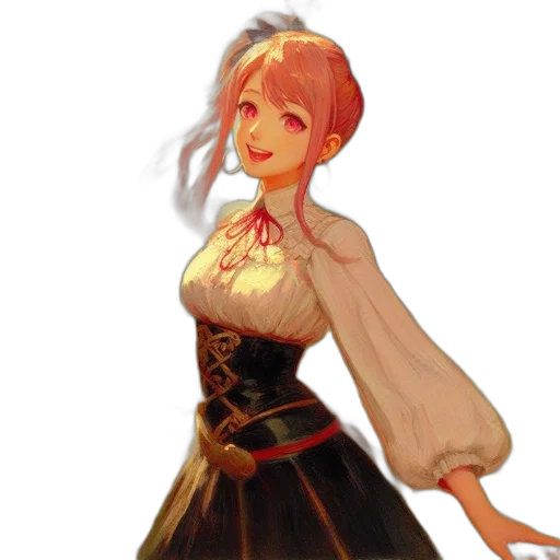 dress, staff, crown, face, concept art, pixel art, fantasy art, anime transparent PNG cut-out