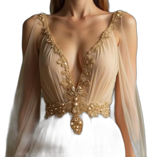 dress, jewelry, crown, 3d render transparent PNG cut-out