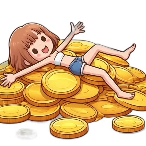 jewelry, food, concept art, 3d render, cartoon, anime, golden, happy transparent PNG cut-out