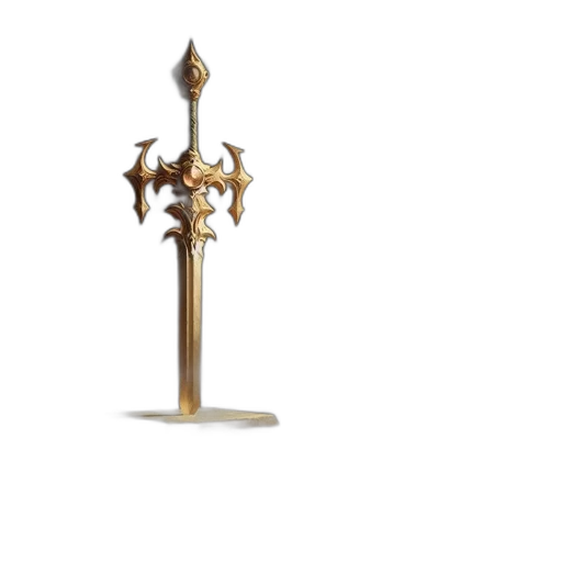 sword, staff, jewelry, weapon, 3d render, concept art, fantasy art, grand transparent PNG cut-out