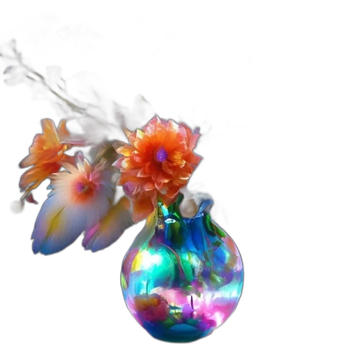 flower, jewelry, crown, bottle, 3d render, concept art, photorealistic, vaporwave transparent PNG cut-out