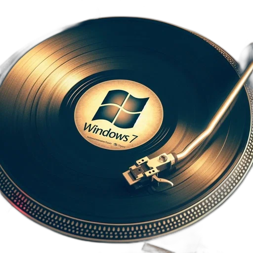 weapon, 3d render, vinyl, record, windows, label, placed, turntable transparent PNG cut-out
