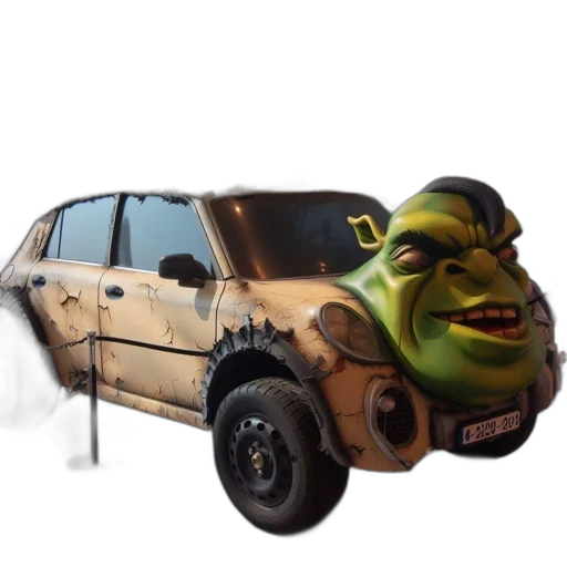 car, animal, creature, face, 3d render, concept art, photorealistic, outer space transparent PNG cut-out