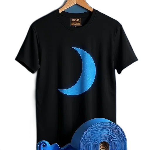 3d render, vaporwave, anime, blue, dark, monochrome, black, t-shirt transparent PNG cut-out