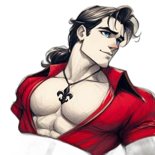 comic book art, fantasy art, concept art, pixel art, red, male, animated, character transparent PNG cut-out