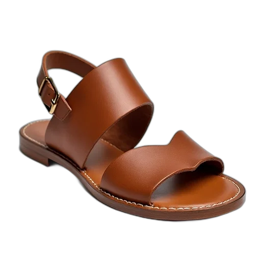 shoes, pair, brown, leather, sandals, strap, over, foot transparent PNG cut-out