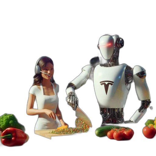 robot, food, concept art, 3d render, pixel art, photorealistic, futuristic, kitchen transparent PNG cut-out