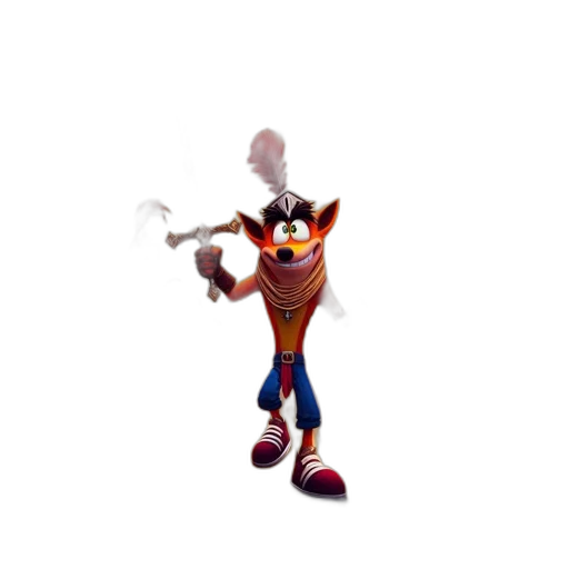 staff, mask, animal, creature, 3d render, concept art, pixel art, cartoon transparent PNG cut-out