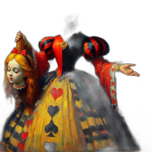mask, dress, crown, concept art, oil painting, photorealistic, 3d render, fire transparent PNG cut-out