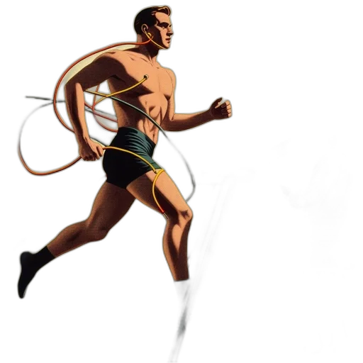 concept art, comic book art, cartoon, photorealistic, illustration, shows, muscle-bound, man transparent PNG cut-out