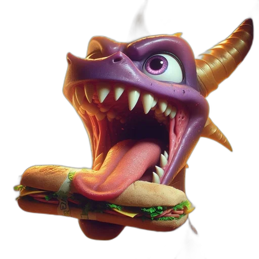food, dragon, creature, animal, concept art, 3d render, photorealistic, fantasy art transparent PNG cut-out