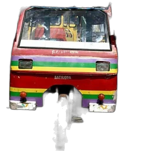 colorful, rickshaw, person, standing, next transparent PNG cut-out
