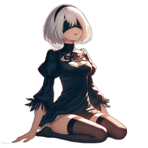 dress, robot, mask, flower, concept art, pixel art, anime, fantasy art transparent PNG cut-out