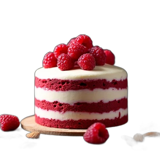 food, crown, hat, 3d render, photorealistic, red, cake, white transparent PNG cut-out