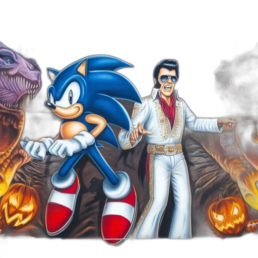 concept art, comic book art, pixel art, cartoon, fire, fog, blue, mural transparent PNG cut-out