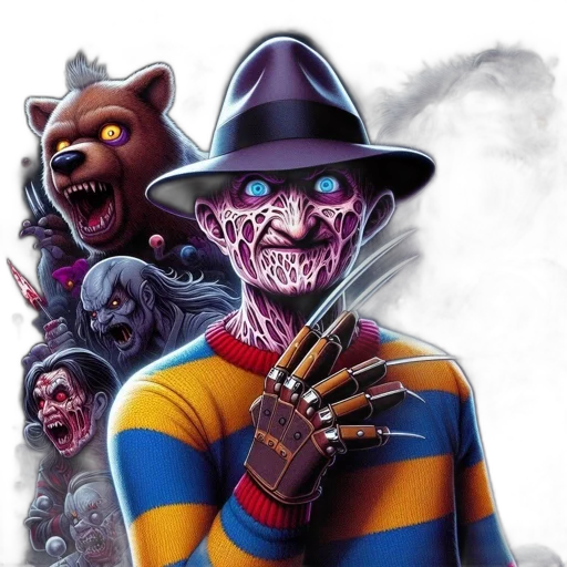 concept art, comic book art, illustration, horror, genre, features, freddy, krueger transparent PNG cut-out