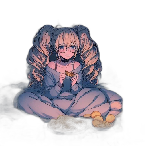 creature, dress, hair, mask, anime, pixel art, watercolor, concept art transparent PNG cut-out