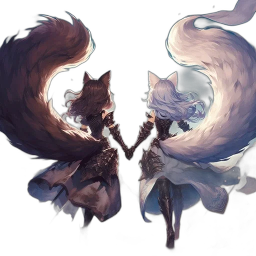 dragon, creature, staff, hair, concept art, fantasy art, anime, watercolor transparent PNG cut-out