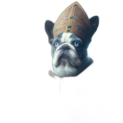 crown, animal, face, staff, photorealistic, 3d render, concept art, fantasy art transparent PNG cut-out