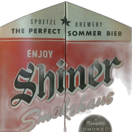 umbrella, red, white, label, shiner, smokehaus, features, text transparent PNG cut-out