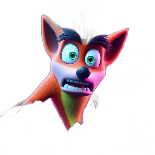 mask, animal, creature, face, 3d render, concept art, vaporwave, cartoon transparent PNG cut-out