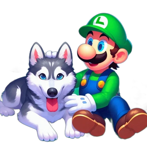 animal, pixel art, concept art, 3d render, watercolor, monochrome, green, blue transparent PNG cut-out